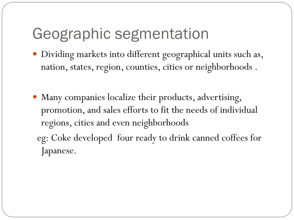 geographic segmentation