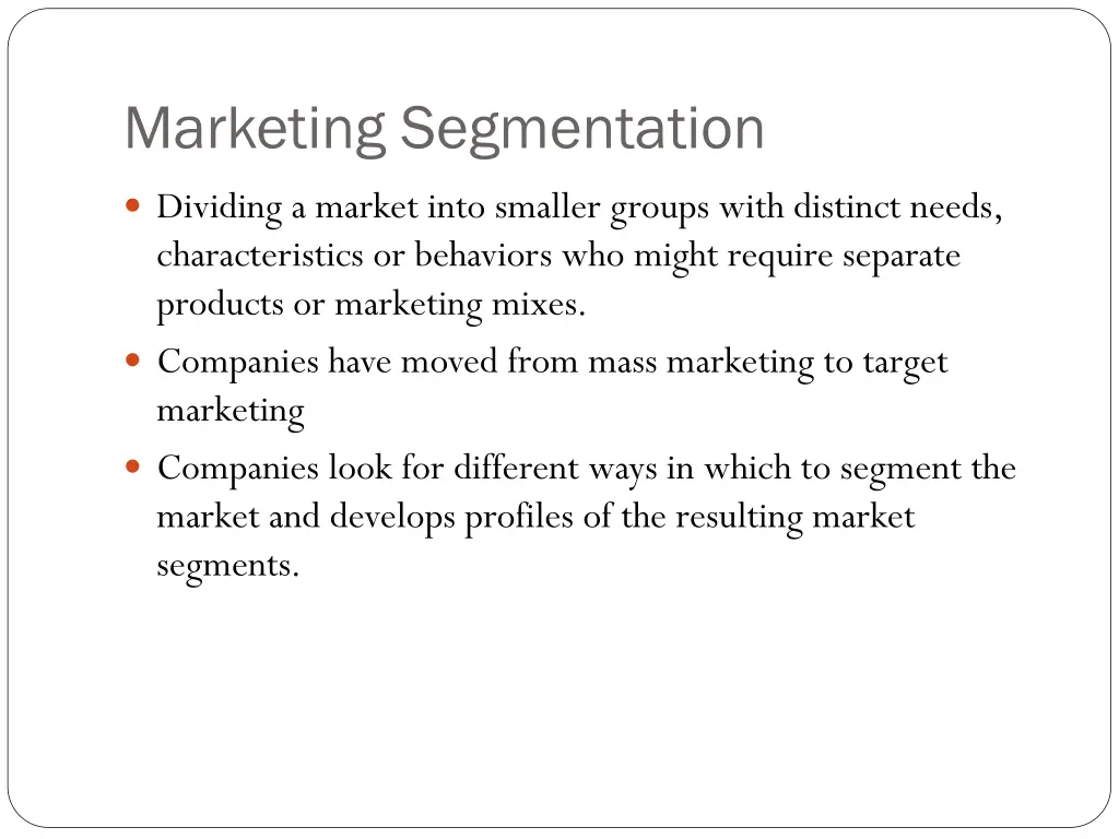 marketing segmentation