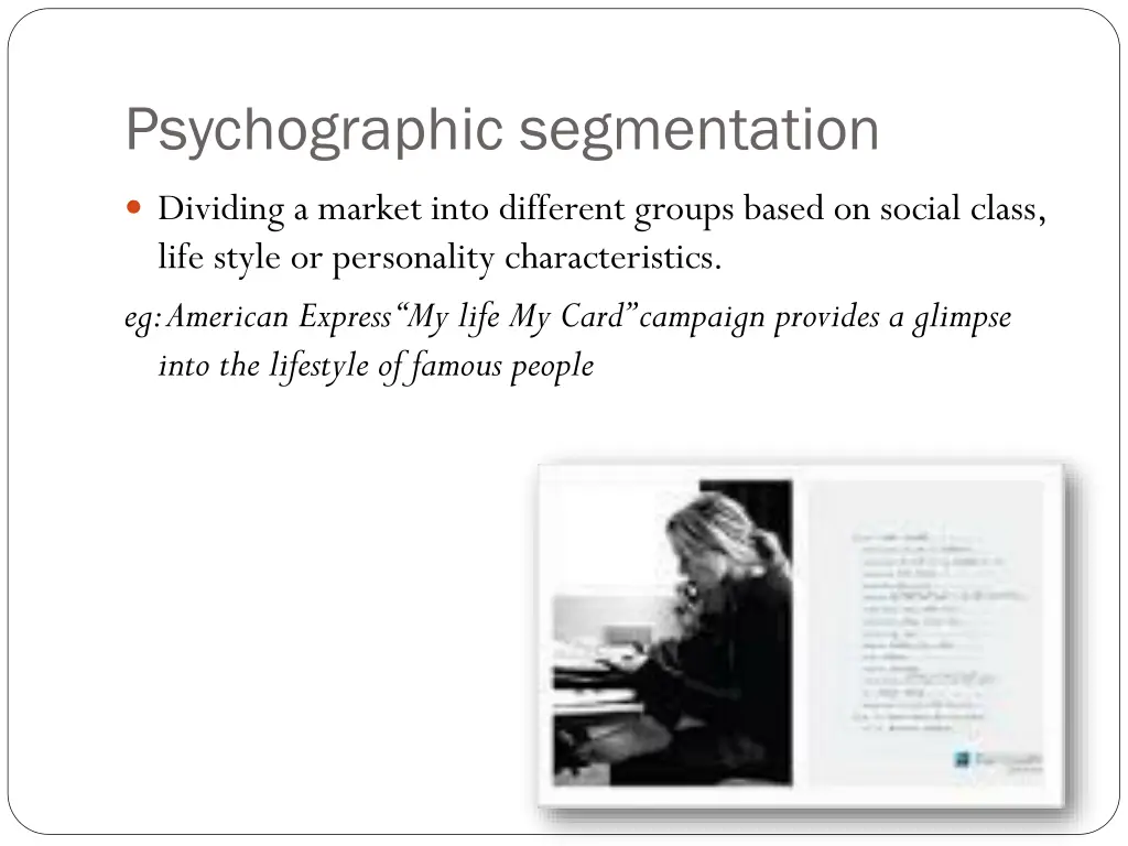 psychographic segmentation