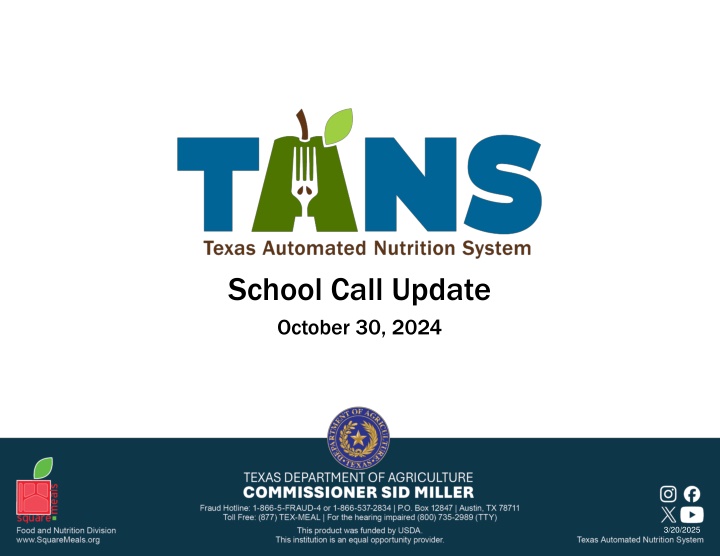 school call update october 30 2024