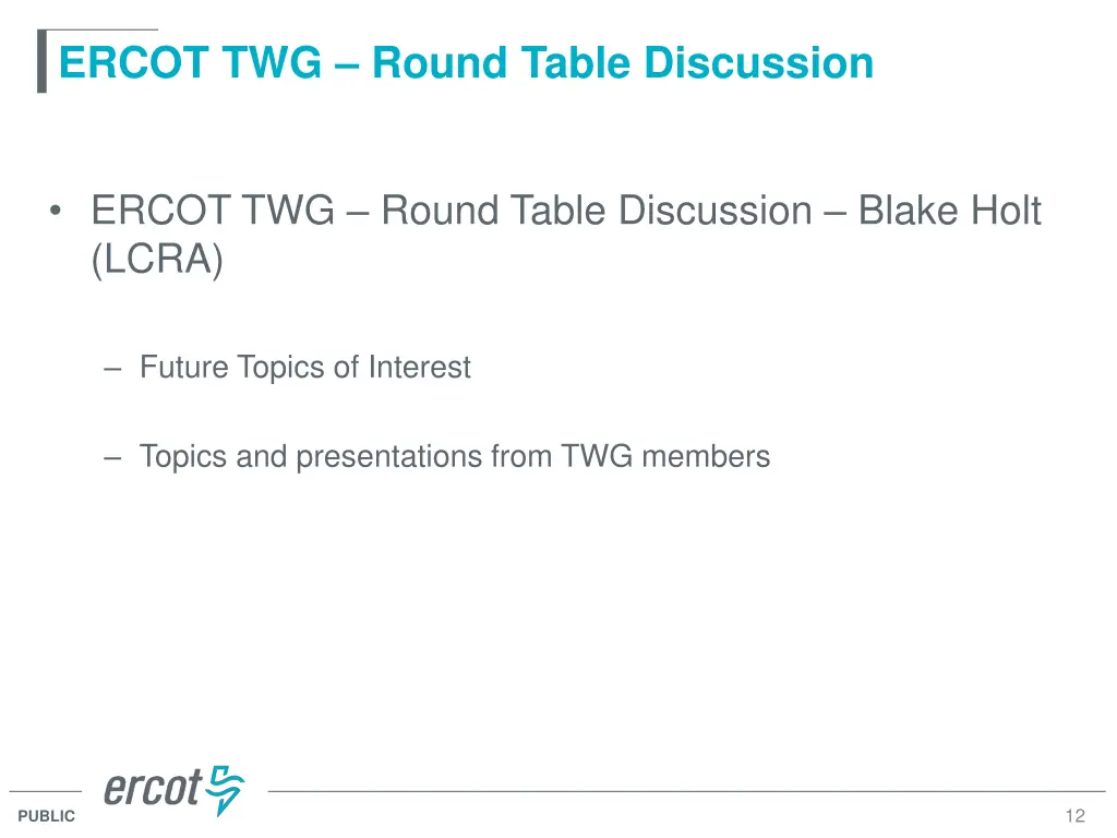 ercot twg round table discussion
