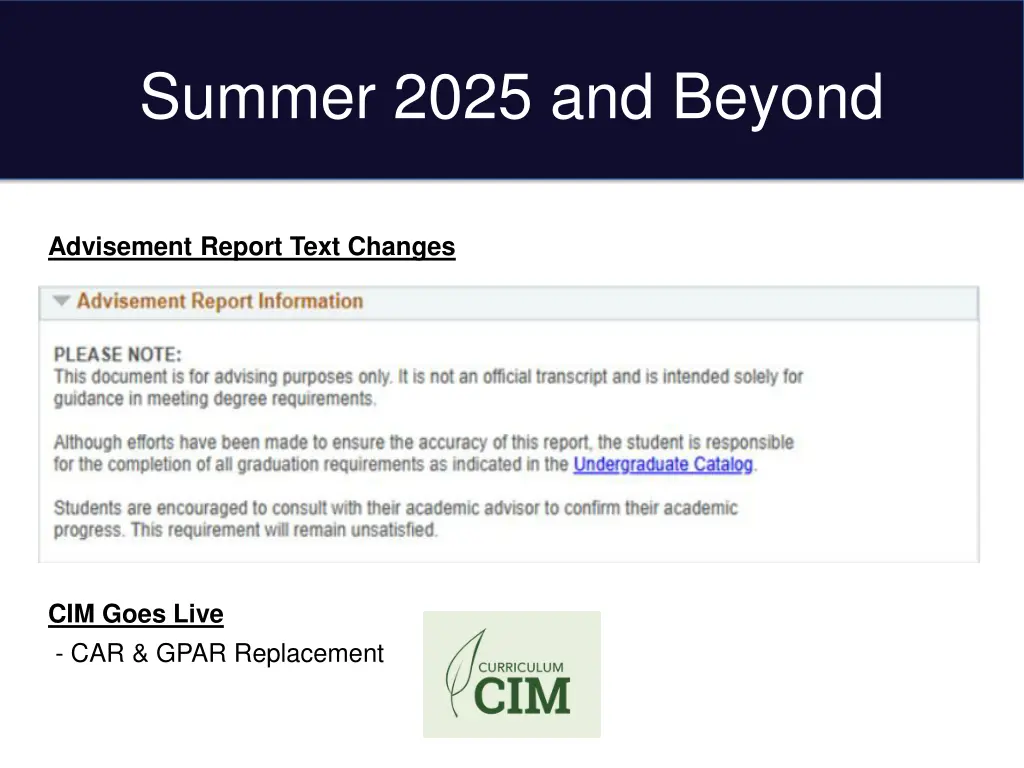 summer 2025 and beyond