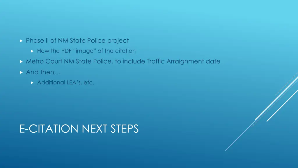 phase ii of nm state police project