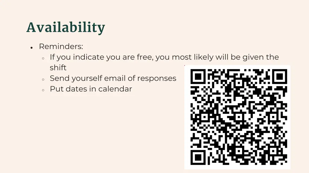 availability