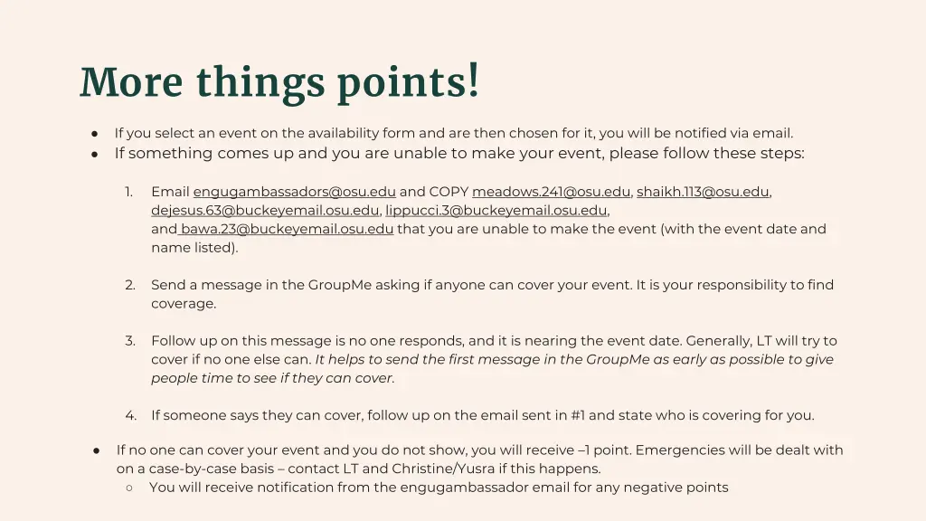 more things points