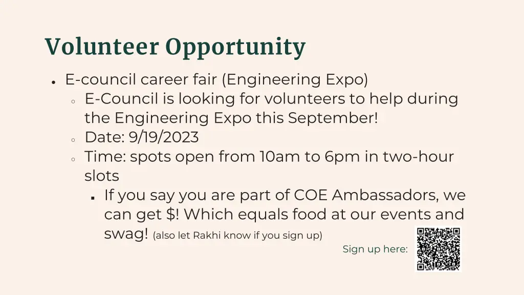 volunteer opportunity