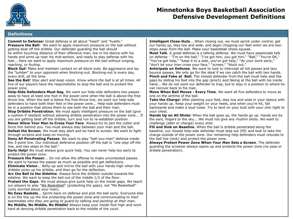 minnetonka boys basketball association defensive 1