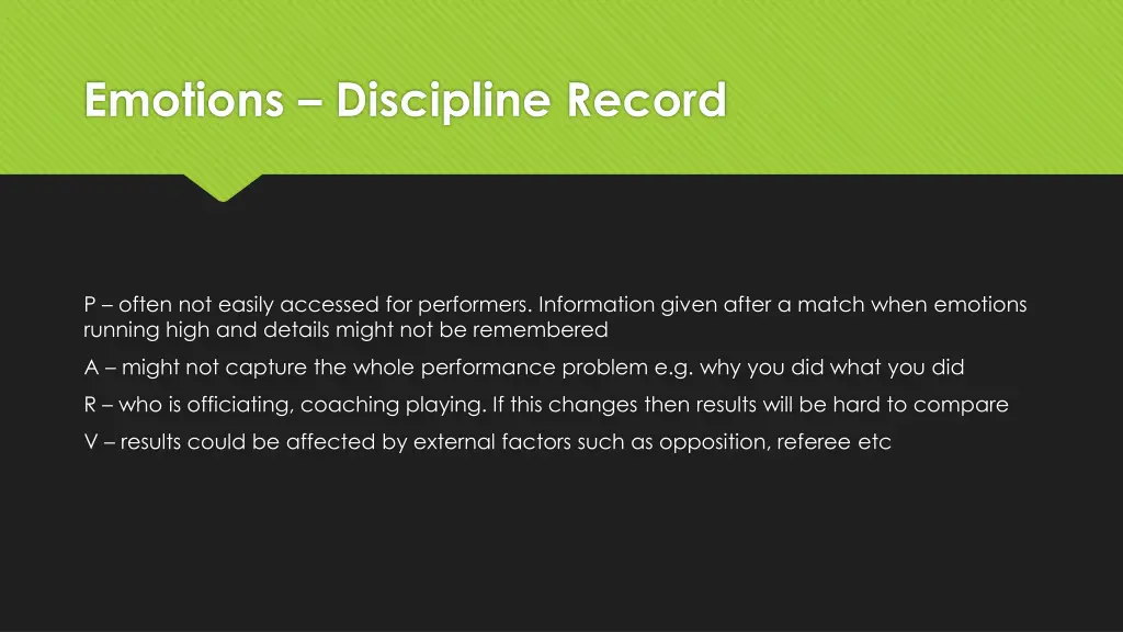 emotions discipline record