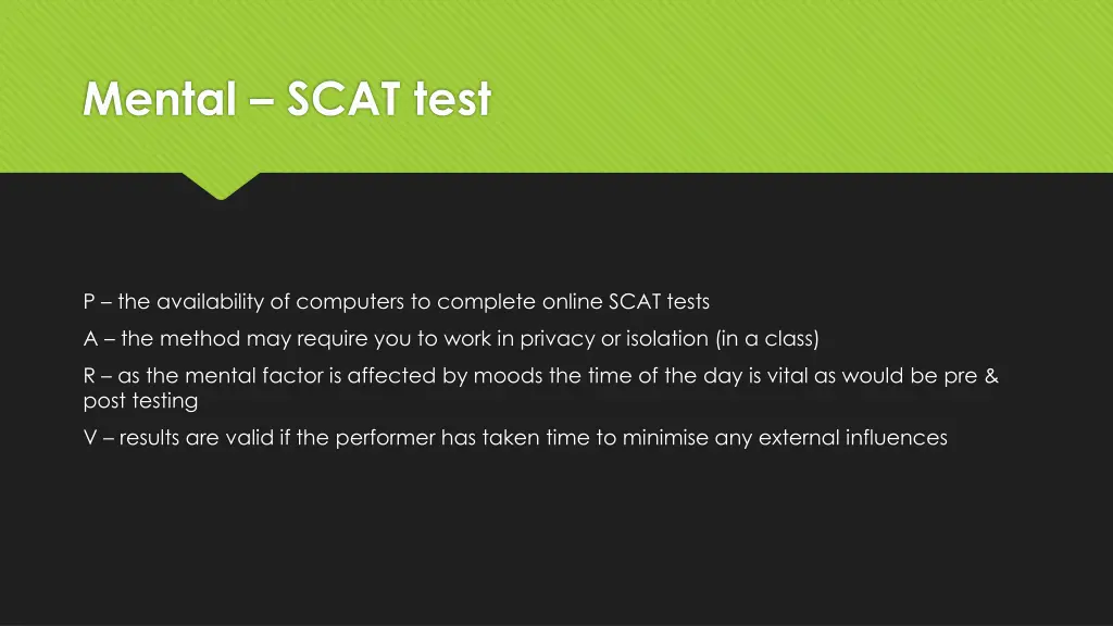 mental scat test