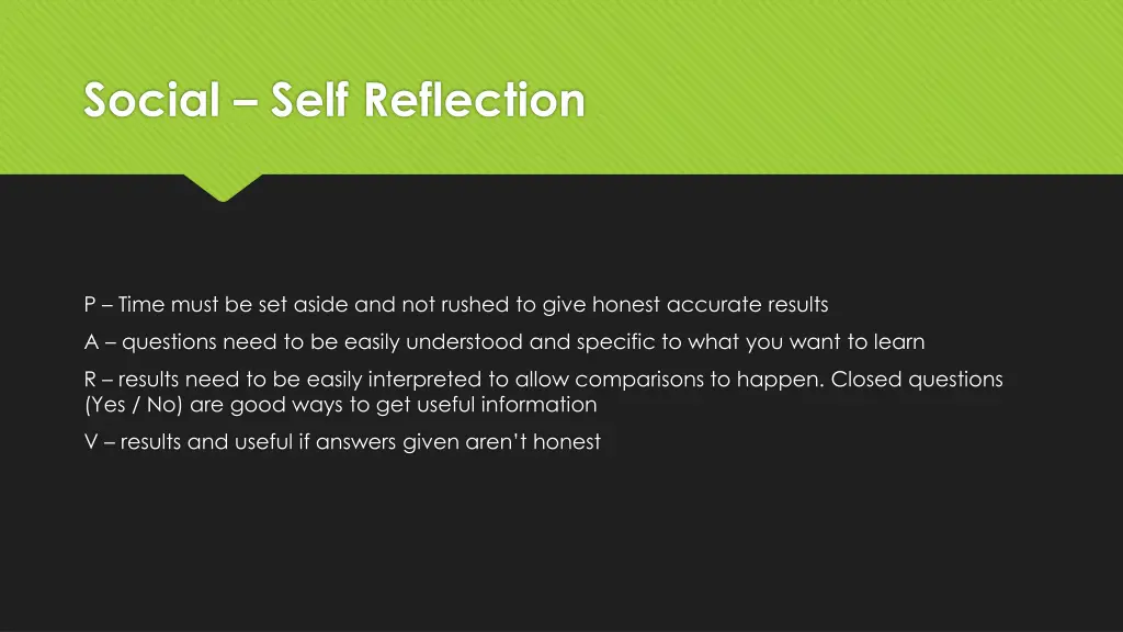 social self reflection