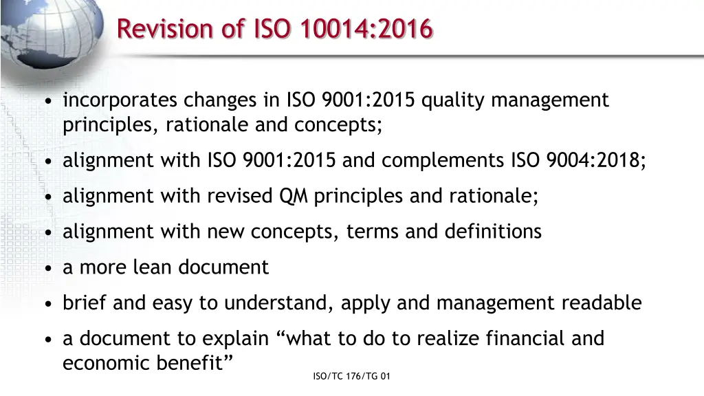 revision of iso 10014 2016