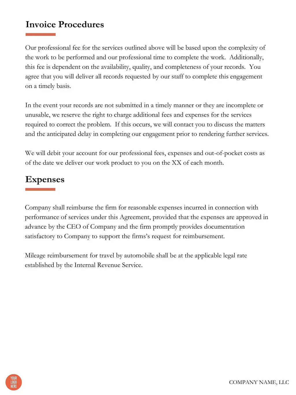 invoice procedures