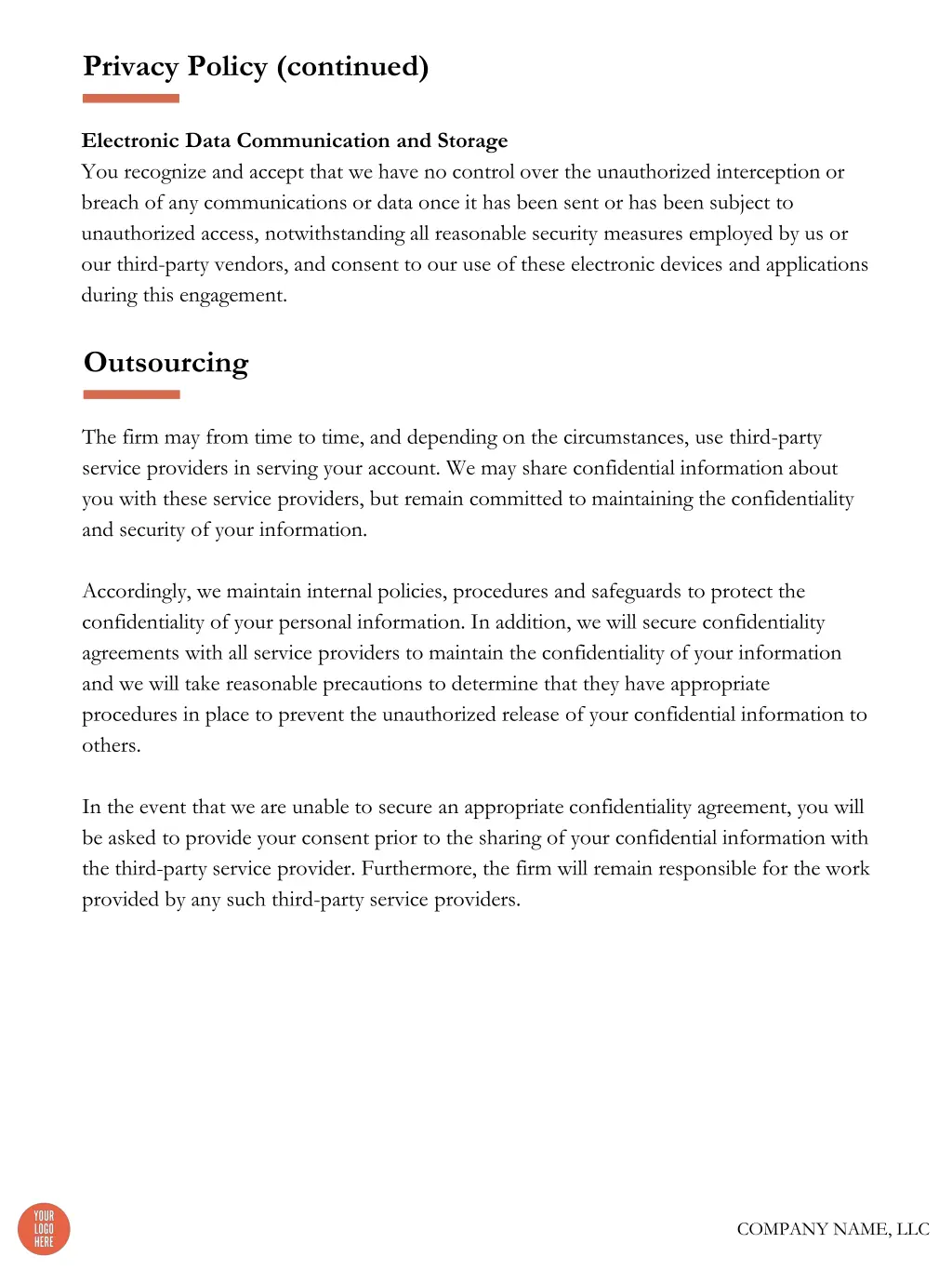 privacy policy continued