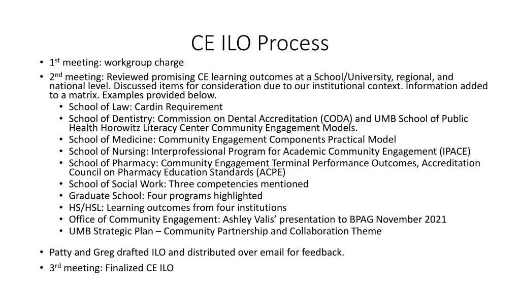 ce ilo process