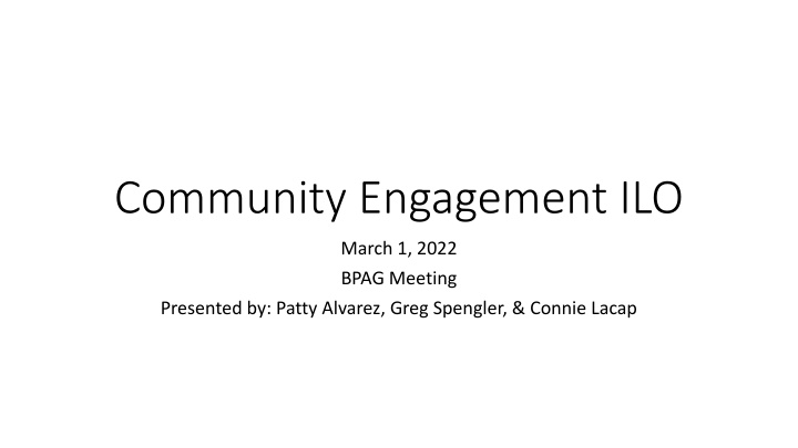 community engagement ilo