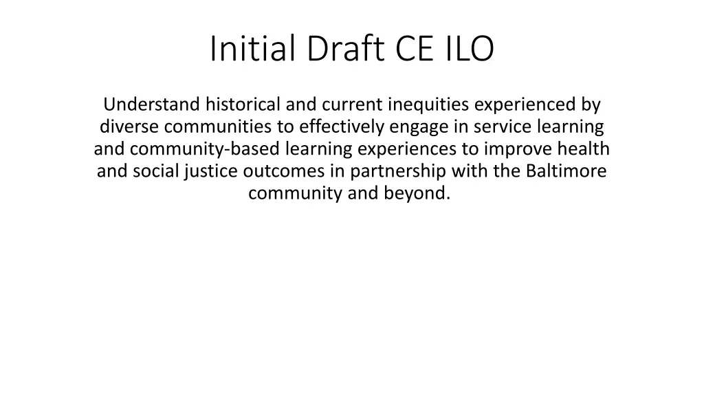 initial draft ce ilo