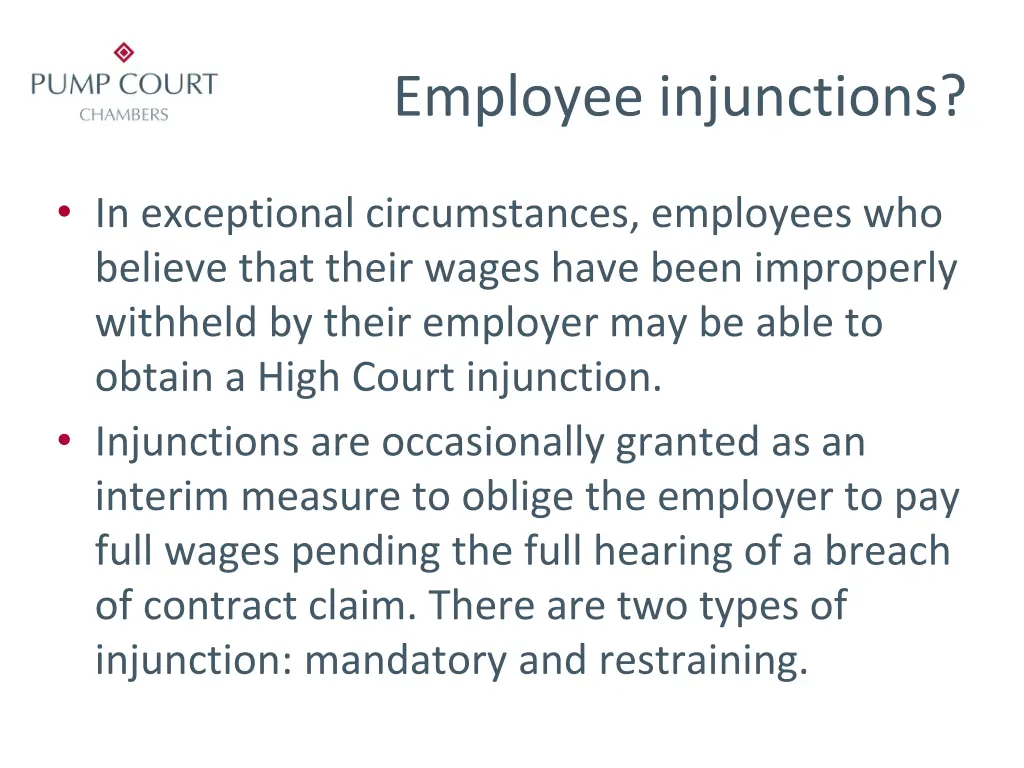 employee injunctions