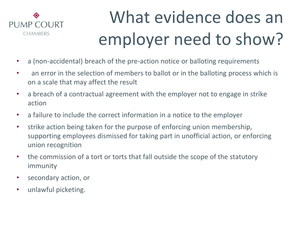 what evidence does an employer need to show