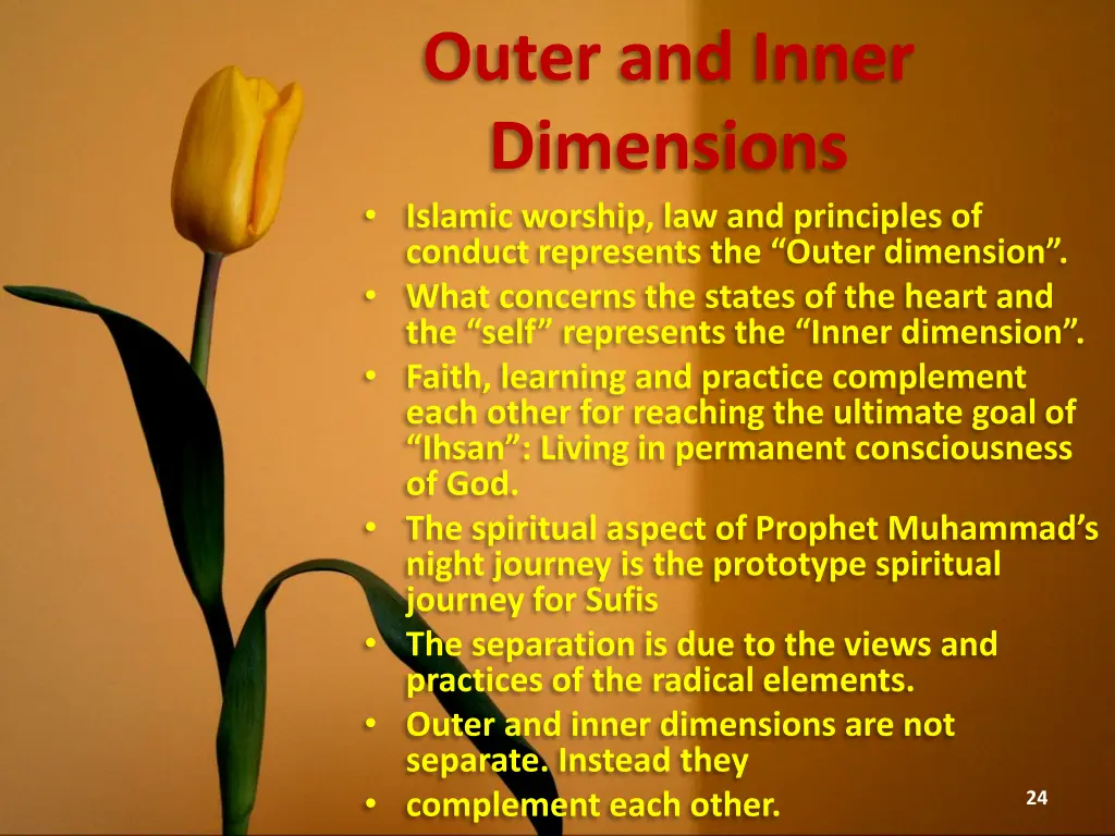 outer and inner dimensions islamic worship