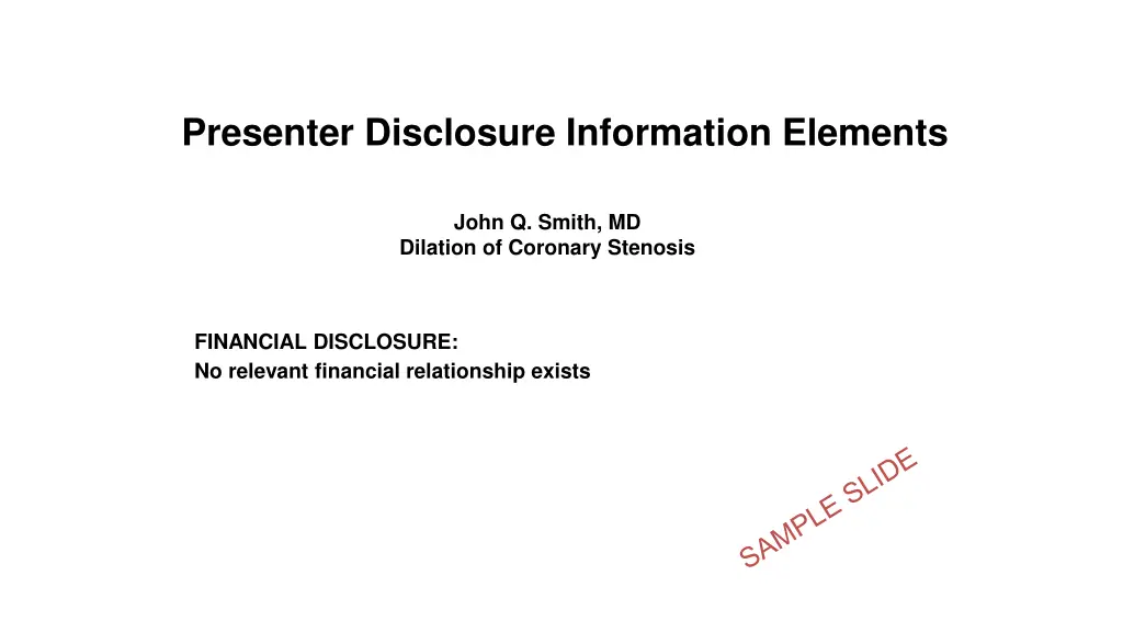presenter disclosure information elements 2