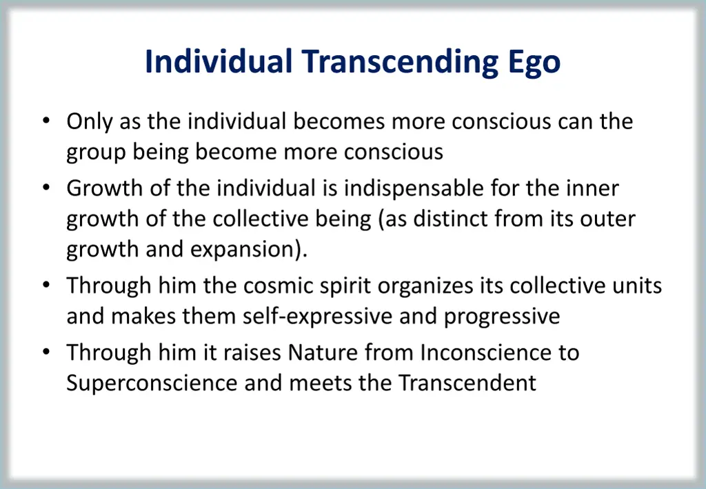 individual transcending ego