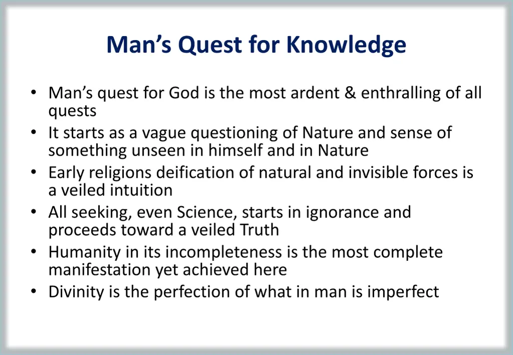 man s quest for knowledge