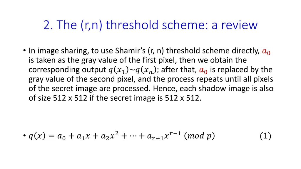 2 the r n threshold scheme a review 1