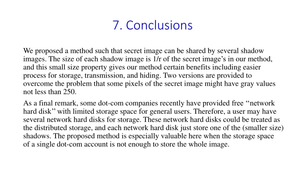 7 conclusions