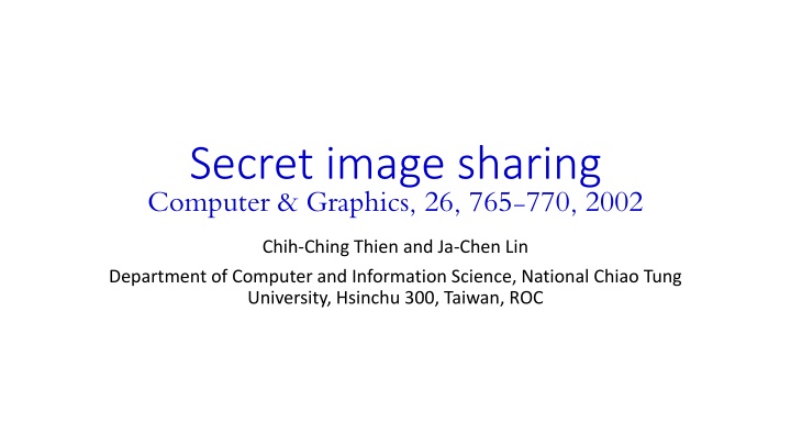 secret image sharing computer graphics