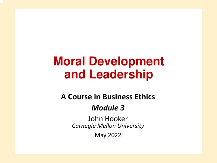 moral development and leadership