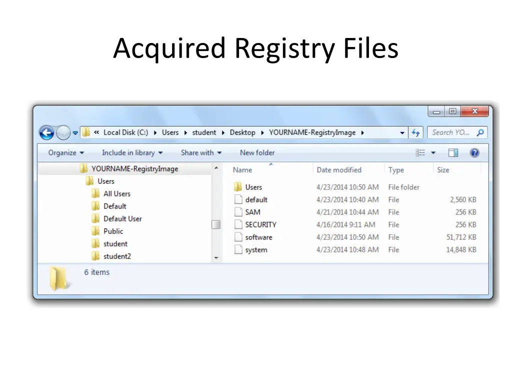acquired registry files