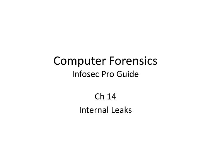 computer forensics infosec pro guide