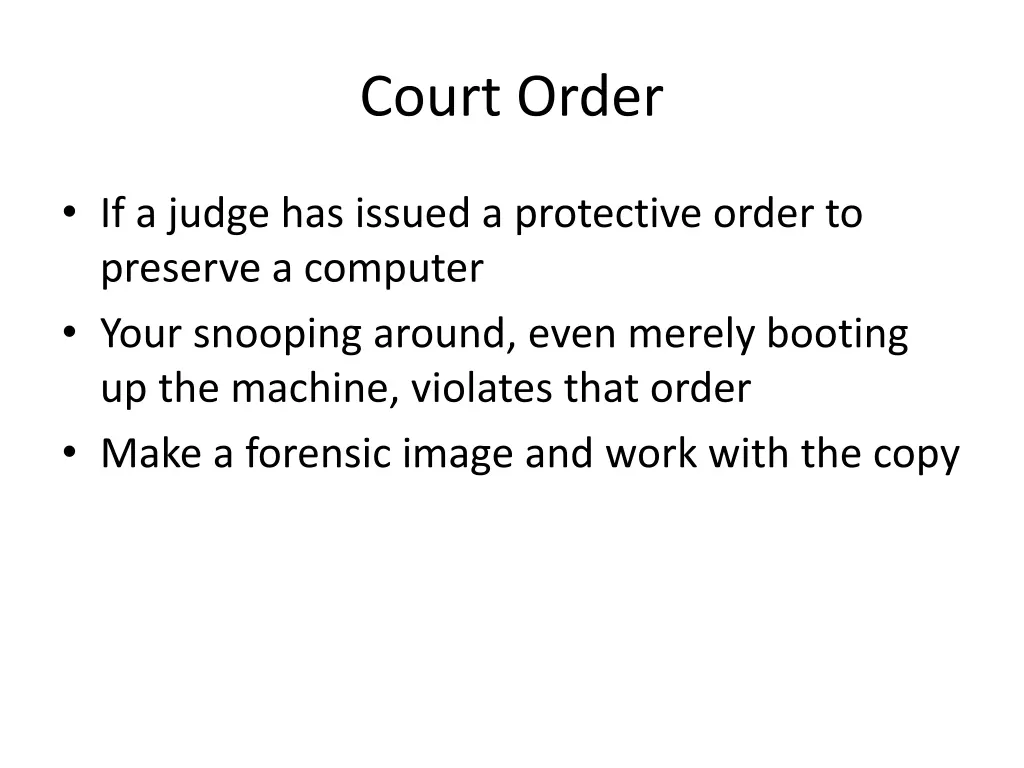 court order