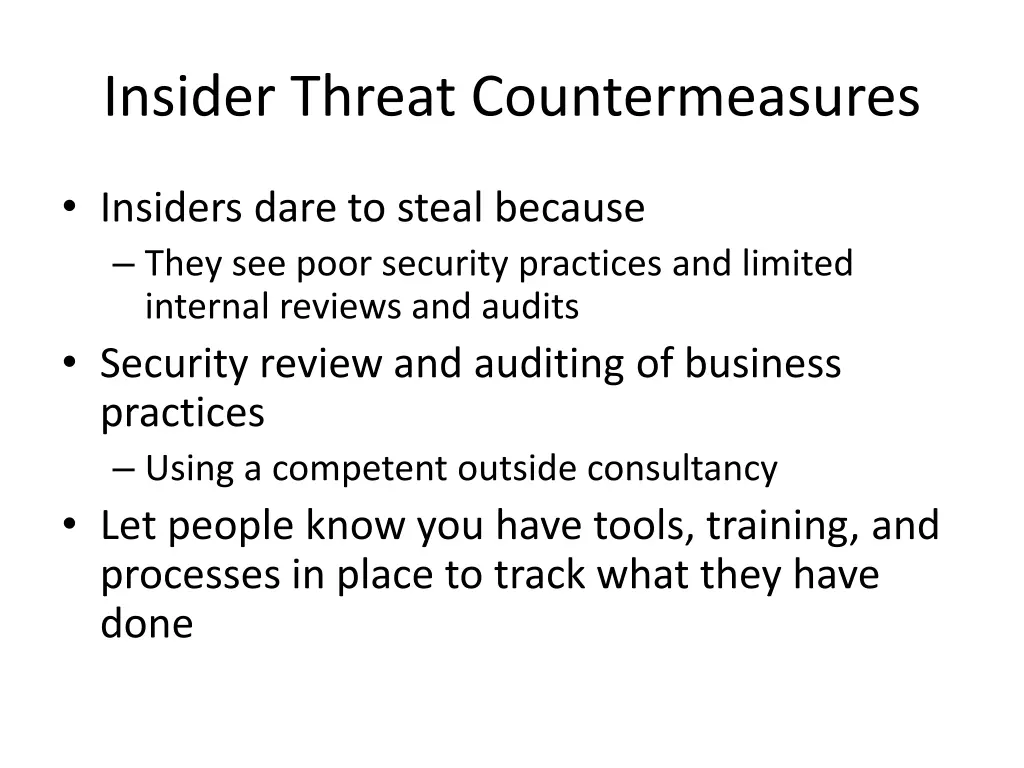 insider threat countermeasures