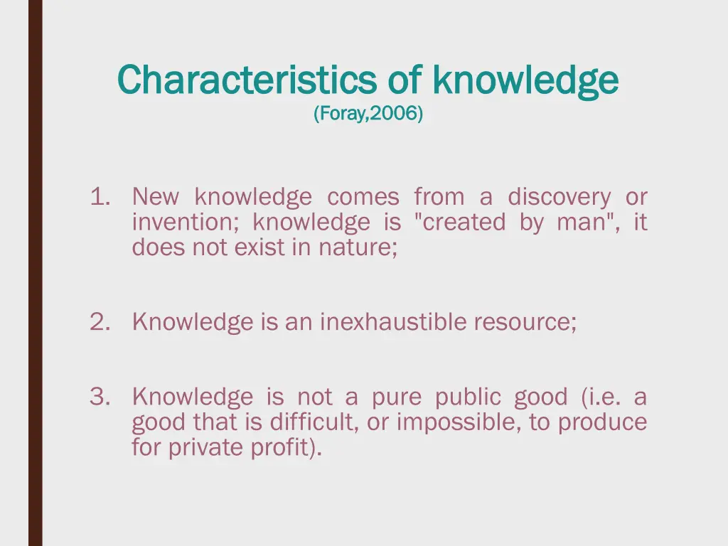 characteristics of knowledge characteristics