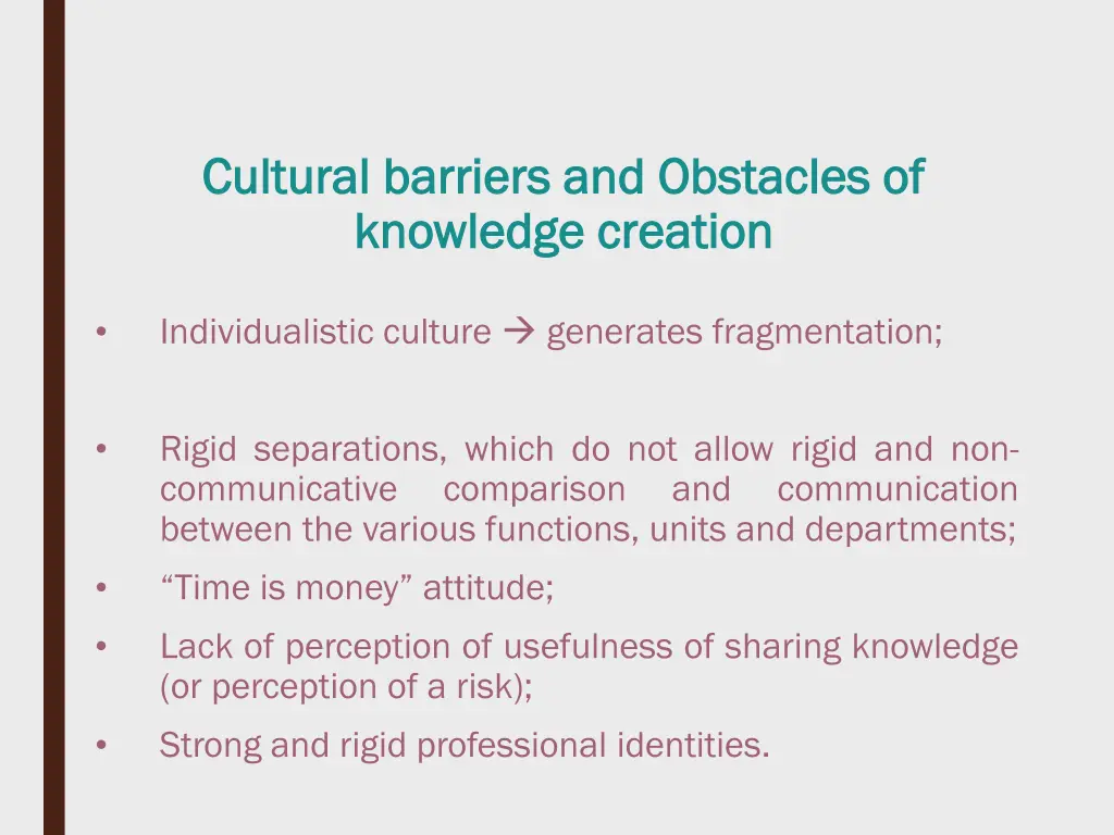 cultural barriers and obstacles of cultural