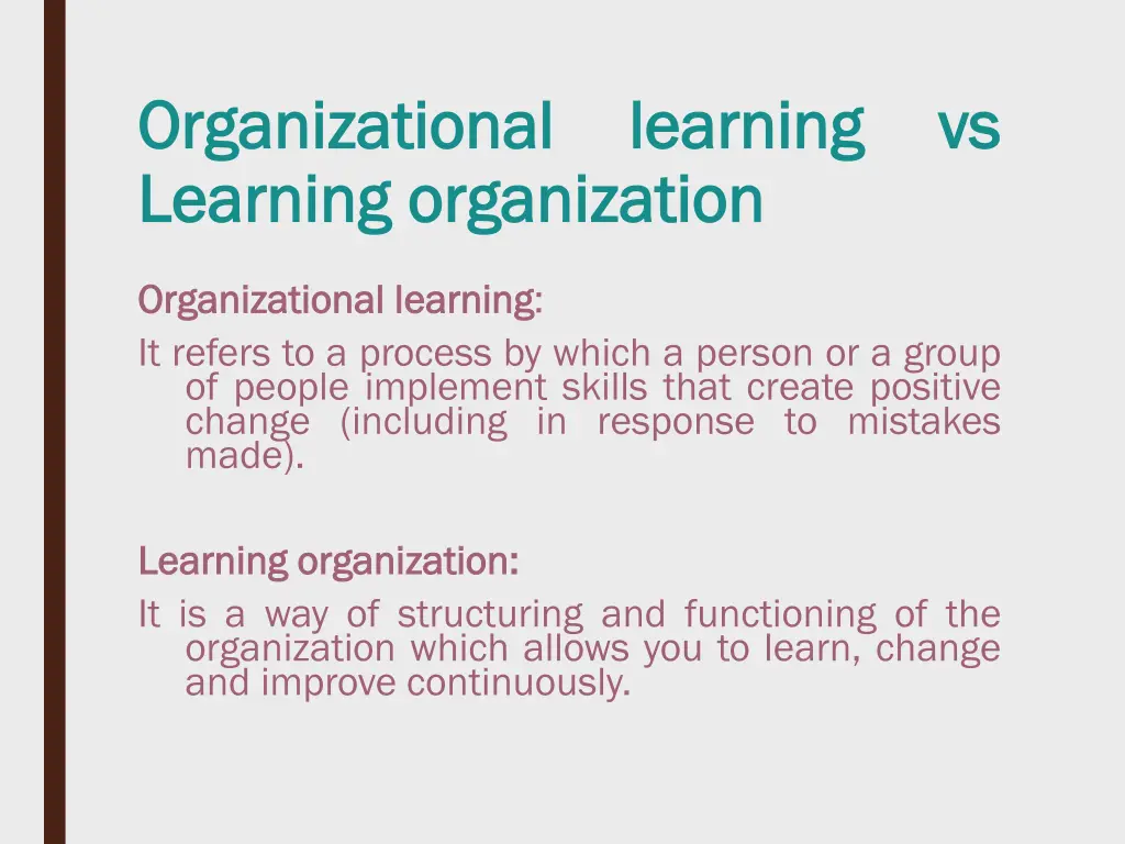 organizational organizational learning learning