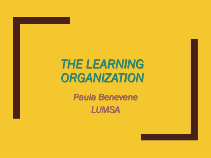 the learning the learning organization