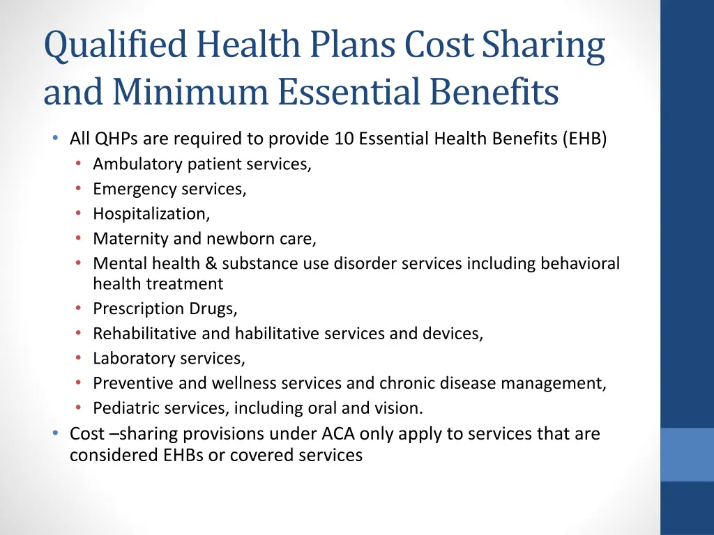 qualified health plans cost sharing and minimum