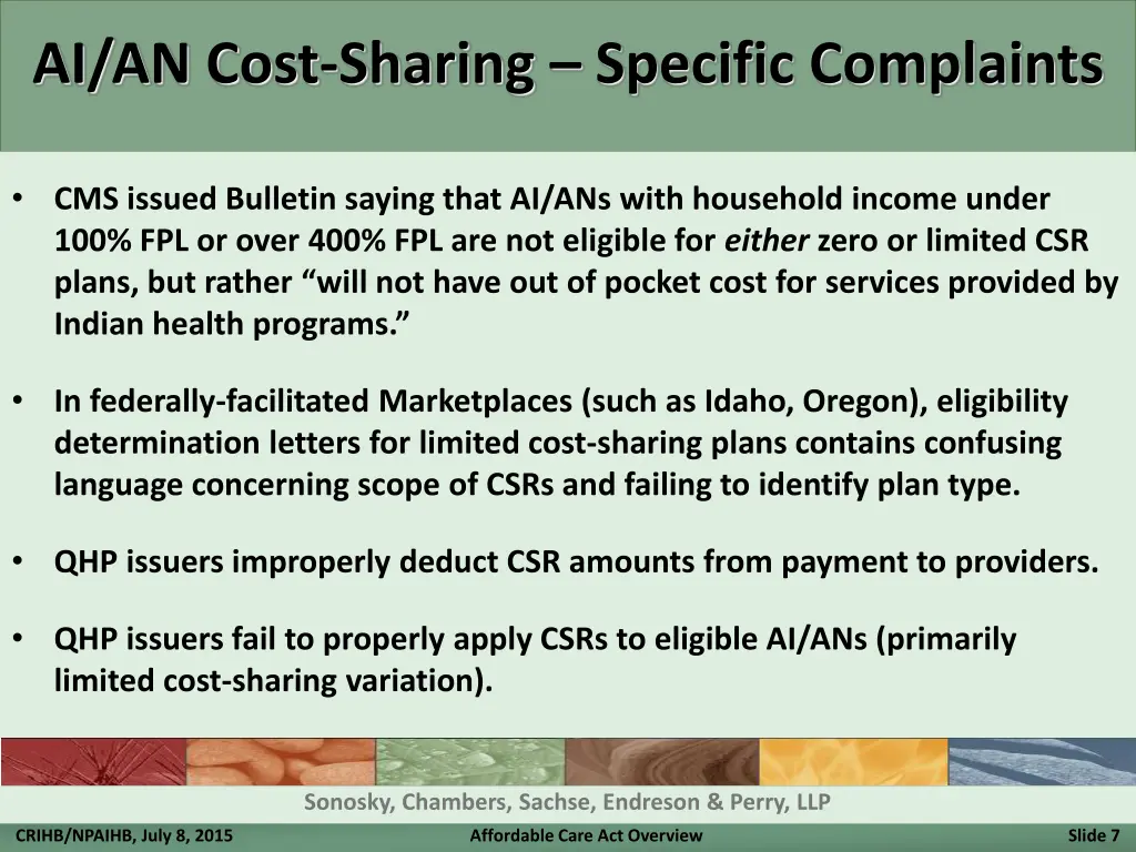 ai an cost sharing specific complaints