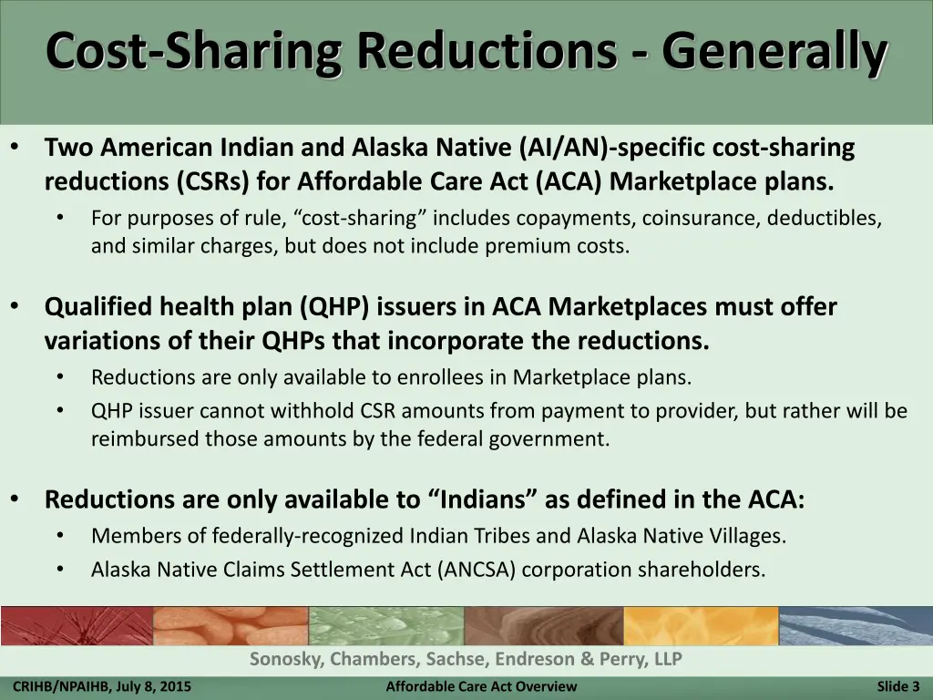 cost sharing reductions generally