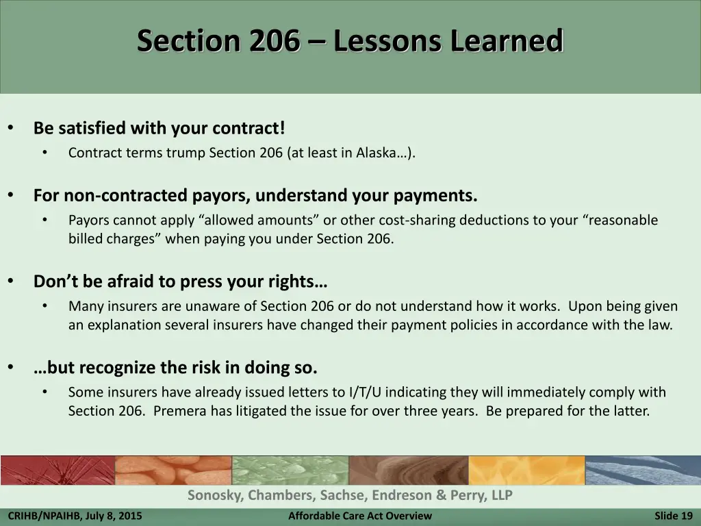 section 206 lessons learned