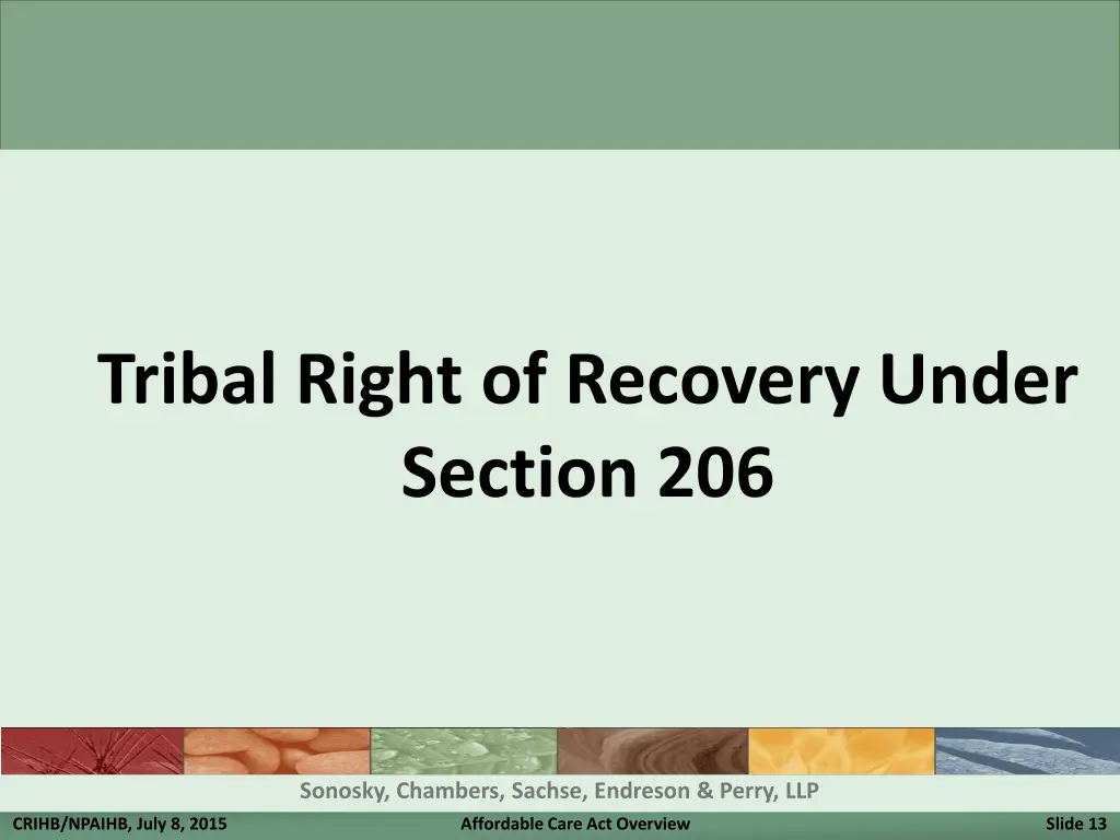 tribal right of recovery under section 206