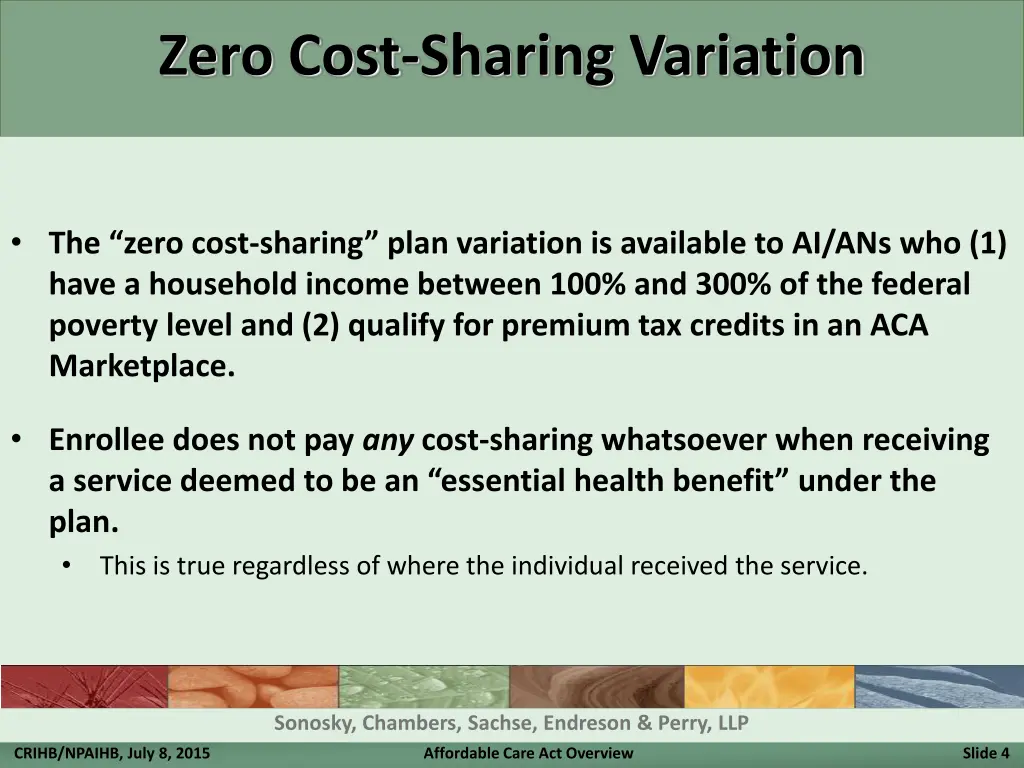 zero cost sharing variation