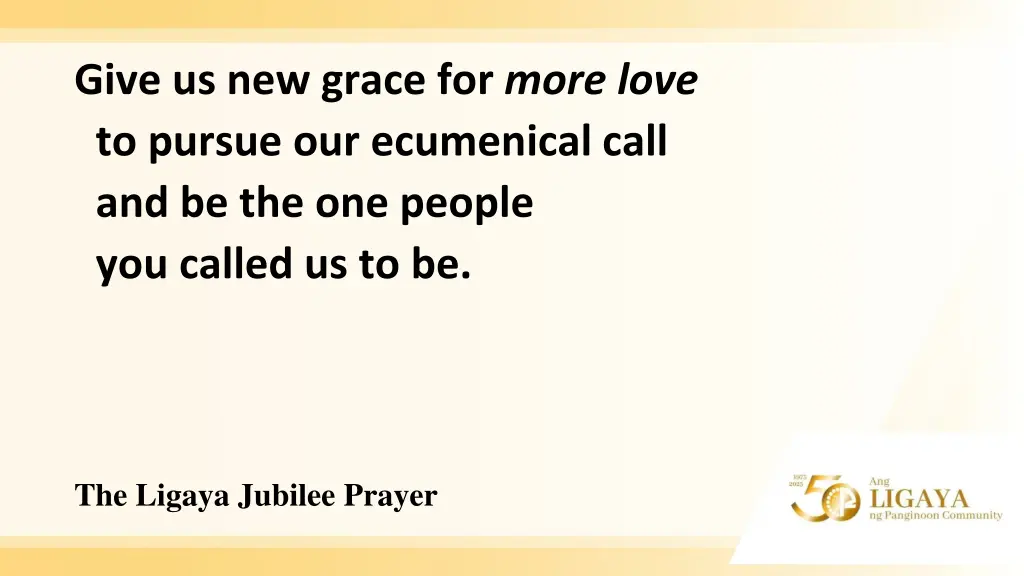 give us new grace for more love to pursue