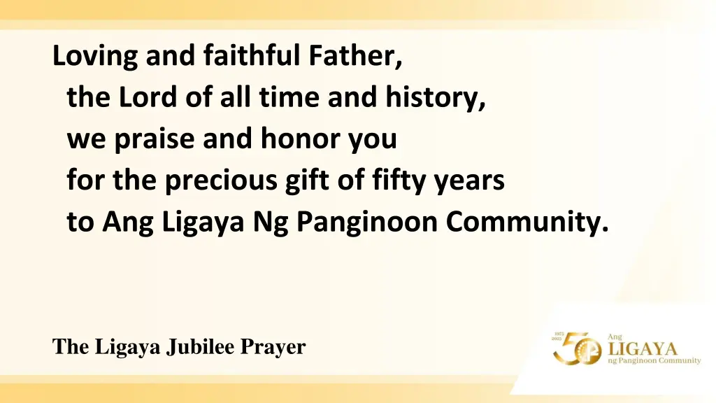 loving and faithful father the lord of all time