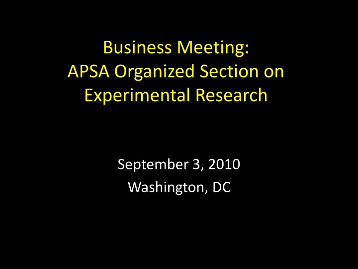 business meeting apsa organized section