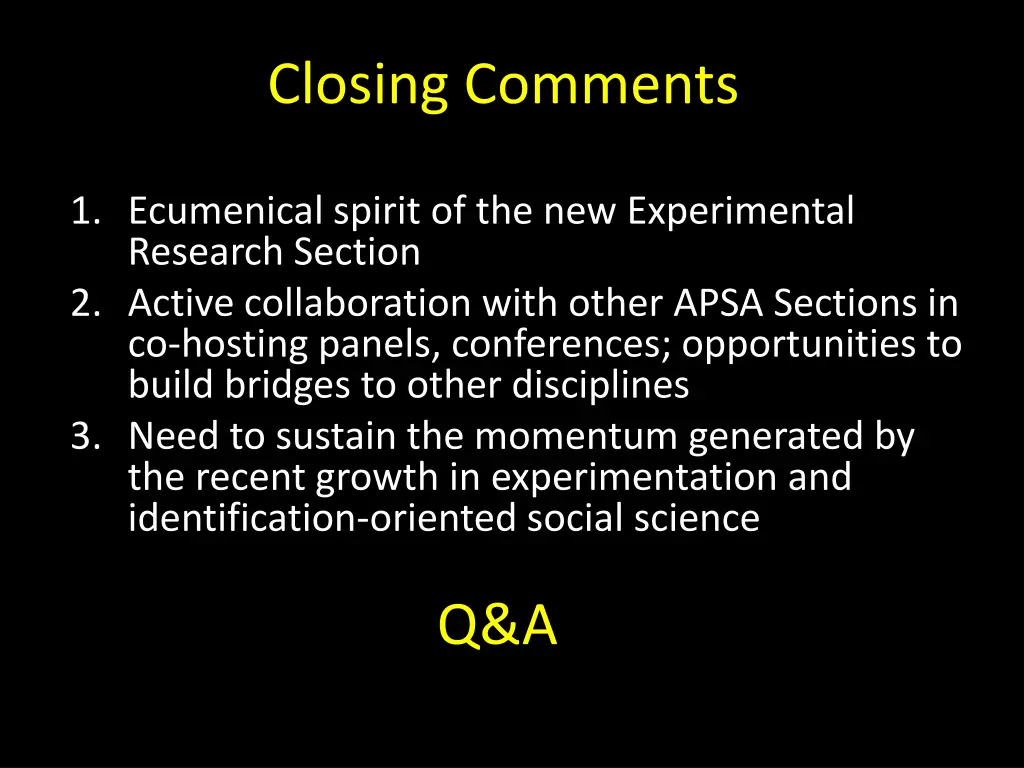 closing comments
