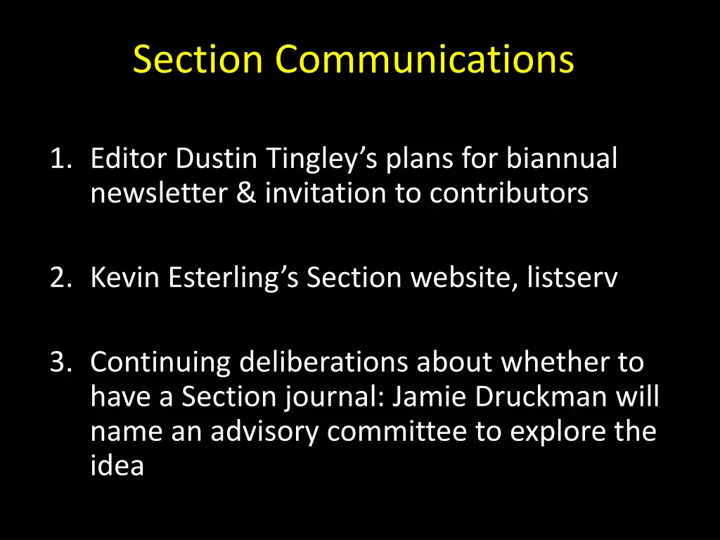 section communications