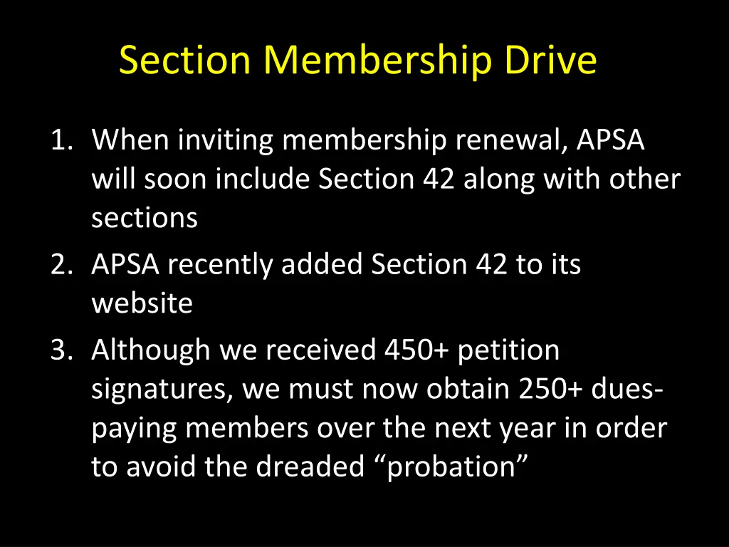 section membership drive